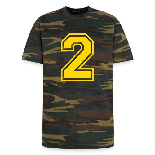 Number 2 in a classic athletic collegiate font - Unisex Camo Tee