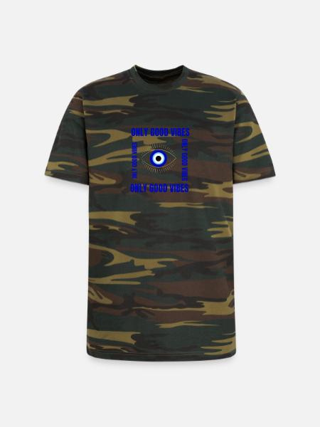 beautiful blue eyes - Unisex Camo Tee - green camo
