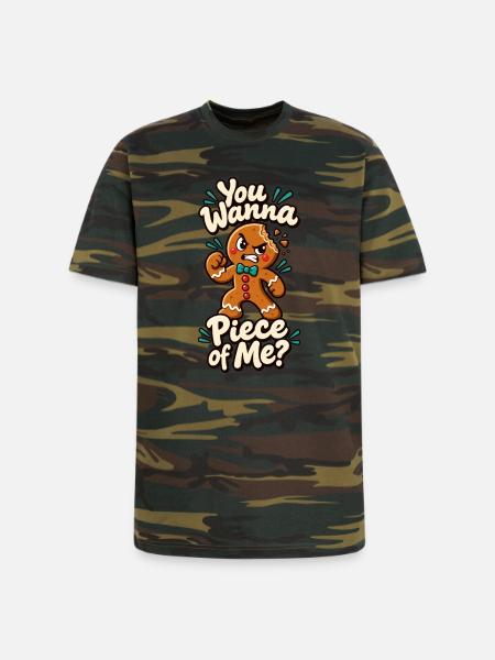 Gingerbread Feisty Phrase - Unisex Camo Tee - green camo