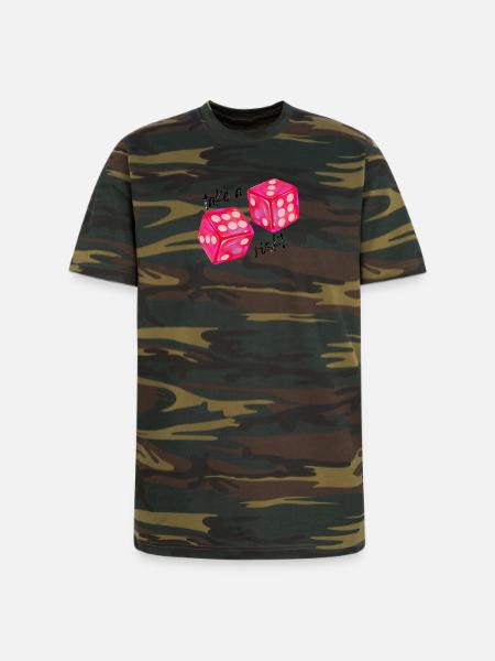Take a Risk Graphic - Unisex Camo Tee - green camo