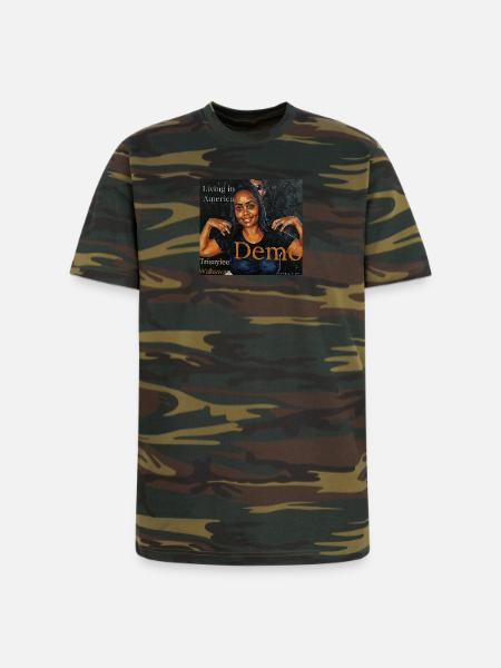 Living in America Portrait Tee - Unisex Camo Tee - green camo
