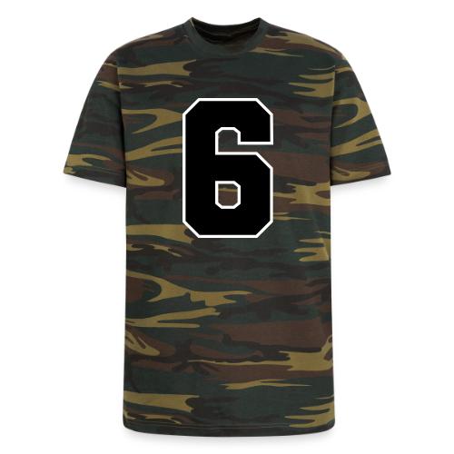 Varsity Number 6 Sports Font - Unisex Camo Tee
