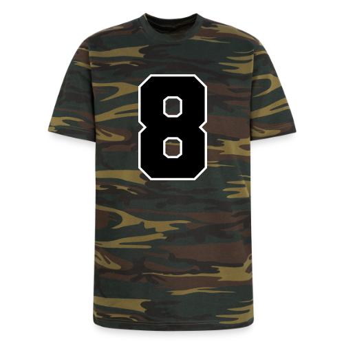 Varsity Number 8 College Style - Unisex Camo Tee