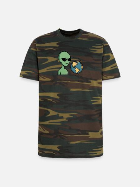 Judgy Alien - Unisex Camo Tee - green camo