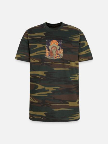 Mystic Sunflower Dreamer Illustration - Unisex Camo Tee - green camo