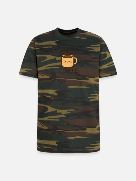 Adorable Coffee Power Emblem - Unisex Camo Tee - green camo