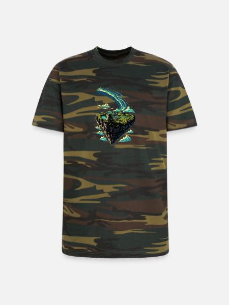 Floating Island Wave Arc - Unisex Camo Tee - green camo
