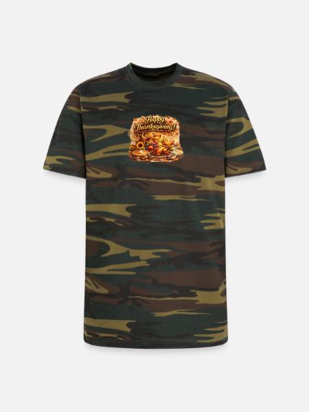 Thanksgiving Harvest Feast - Unisex Camo Tee - green camo