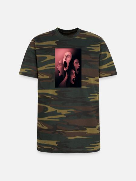 Four Faces - Unisex Camo Tee - green camo