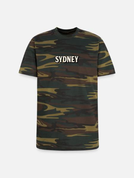 Sydney Retro Bold Lettering - Unisex Camo Tee - green camo