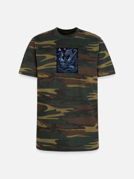 Moonlit Dragon Guardian - Unisex Camo Tee - green camo