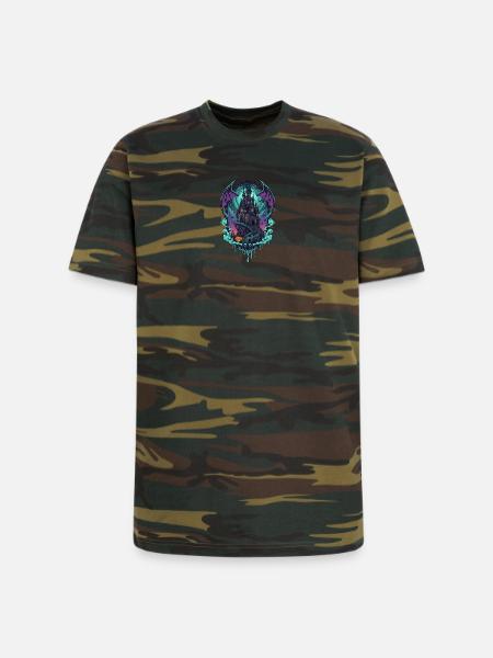 Moonlit Castle of Bats - Unisex Camo Tee - green camo