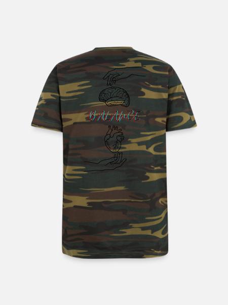 The Balance = Brain & Heart - Unisex Camo Tee - green camo