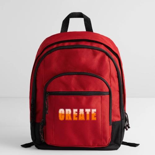 CREATE Vibrant Orange Bold Word Graphic - Basic Backpack