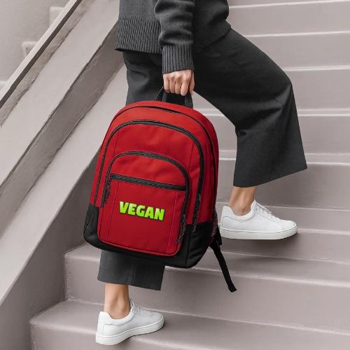 Vegan Bold Green Typography Design - Basic Backpack