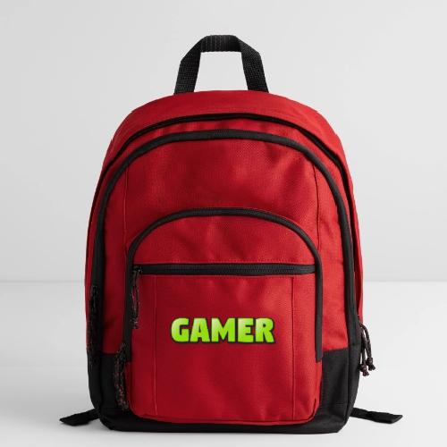 Gamer Neon Green Gaming Logo Design - Basic Backpack