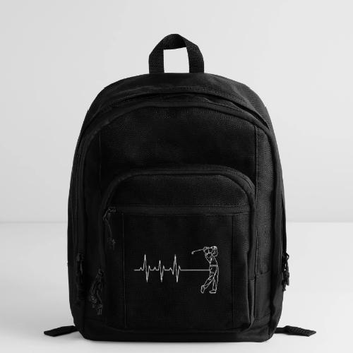 Golf Heartbeat EKG Minimalist Swing Art - Basic Backpack