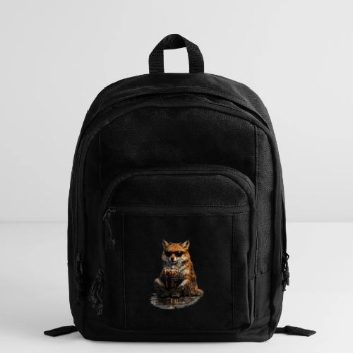 Cool Red Fox Wearing Sunglasses Drinking Coffee - Basic Backpack