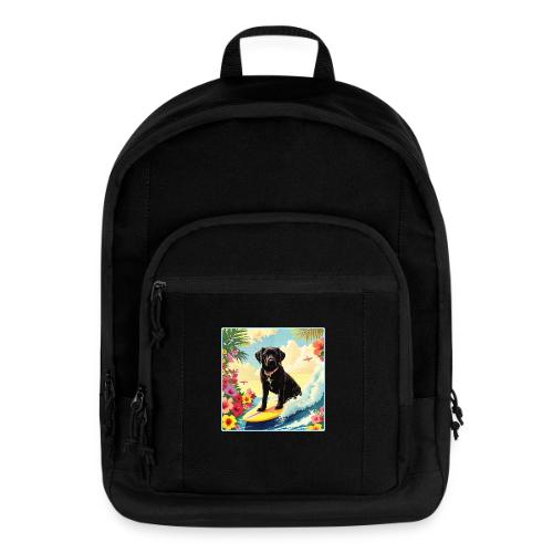 Black Labrador Retriever Surfing - Basic Backpack