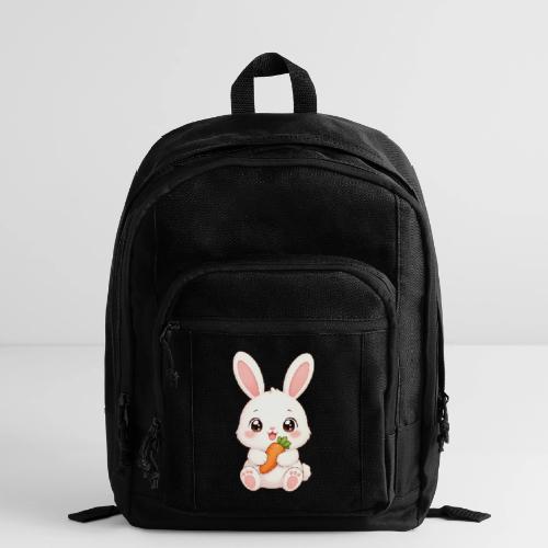 Cute Bunny Rabbit Holding Carrot – Kawaii Easter - Basic Backpack