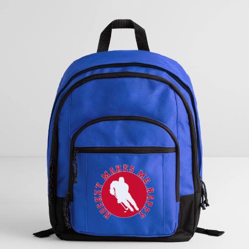 Hockey Makes Me Happy – Ice Hockey Fan Emblem - Basic Backpack