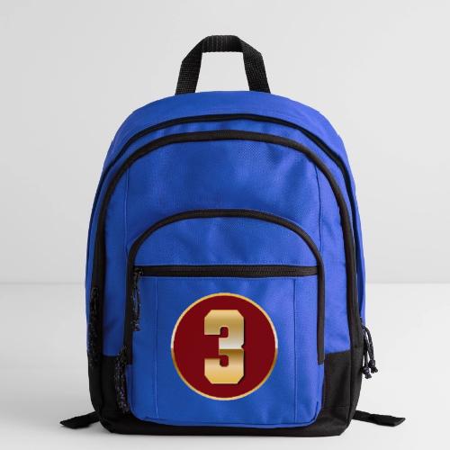 Number 3 in Gold Varsity Font - Basic Backpack