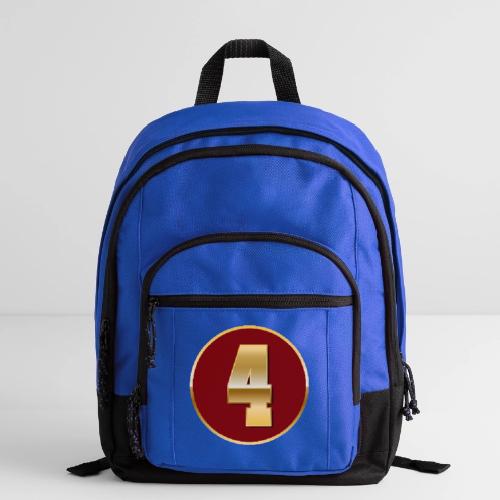 Number 4 in Gold Varsity Font - Basic Backpack