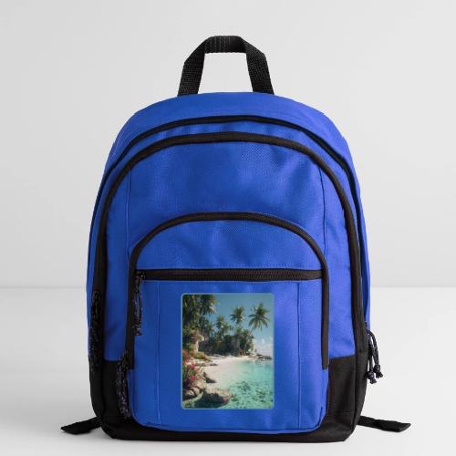 Serene Tropical Beach Floral Design - Basic Backpack