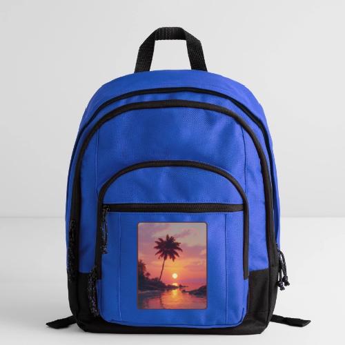 Tropical Beach Sunset Palm Design - Basic Backpack