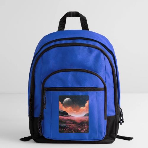 Moonlit Fantasy Flower Landscape - Basic Backpack