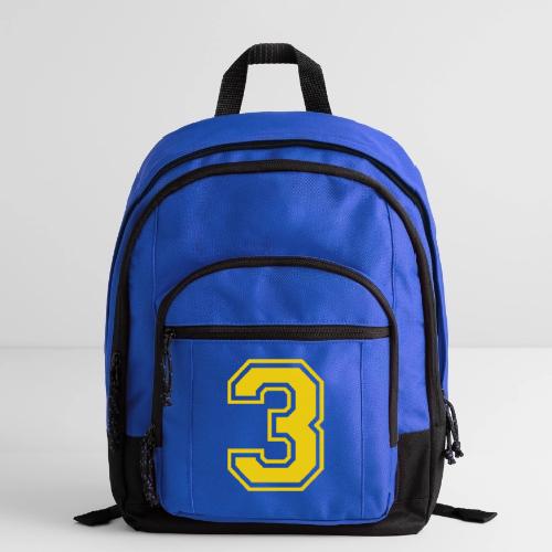 Number 3 in a classic athletic collegiate font - Basic Backpack