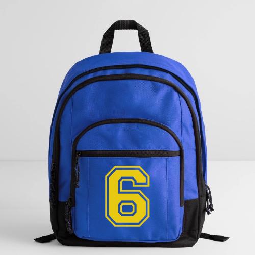 Number 6 in a classic athletic collegiate font - Basic Backpack