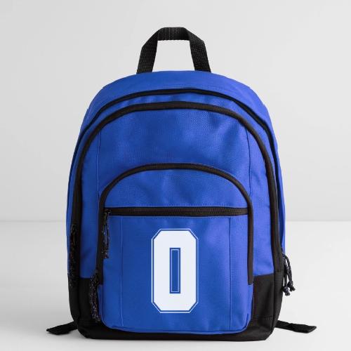 White Number 0 – Varsity Font - Basic Backpack