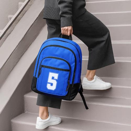 White Number 5 – Varsity Font - Basic Backpack