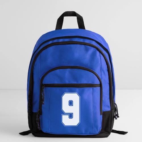 White Number 9 – Varsity Font - Basic Backpack