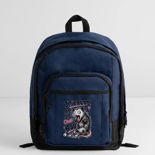 Funny Opossum Screaming Graphic Tee - Basic Backpack