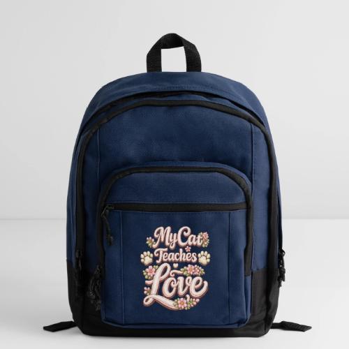 My Cat Teaches Love Faux Embroidery Style - Basic Backpack