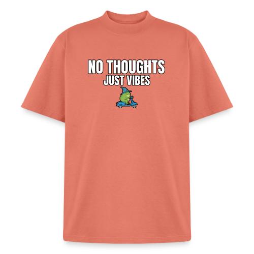 No Thoughts Just Vibes Funny Frog Shirt - Heavyweight Washed Unisex T-Shirt