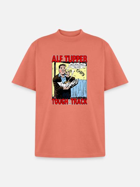 Alf Tupper Tough of the Track Comic Fish & Chips - Unisex Garment Dyed T-Shirt - peach