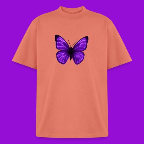 Neon Purple Butterfly - Heavyweight Washed Unisex T-Shirt