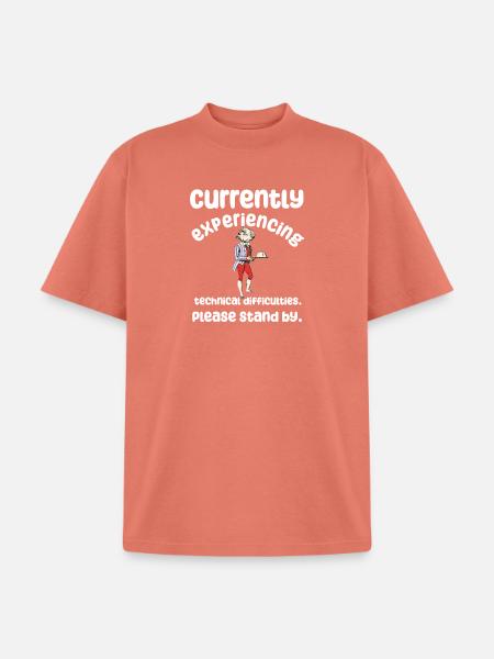 Currently Experiencing Technical Difficulties - Unisex Garment Dyed T-Shirt - peach