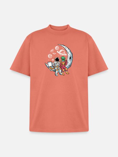 Cosmic Pizza Break - Unisex Garment Dyed T-Shirt - peach