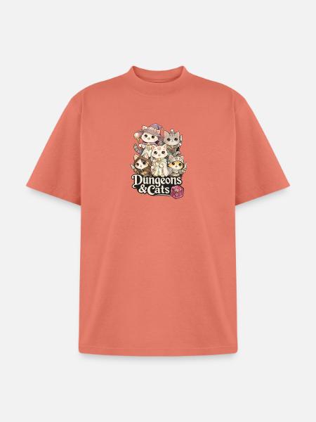 Dungeons & Cats - Unisex Garment Dyed T-Shirt - peach