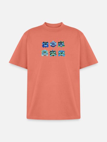 Fu Dog Faces - Unisex Garment Dyed T-Shirt - peach
