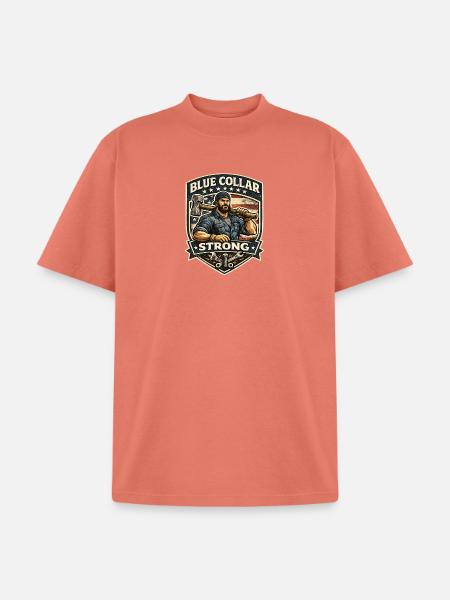 Blue Collar Strong  - Unisex Garment Dyed T-Shirt - peach