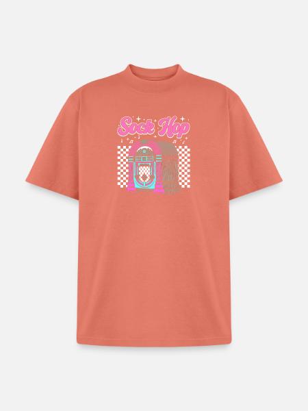 950s Party Sock Hop - Unisex Garment Dyed T-Shirt - peach