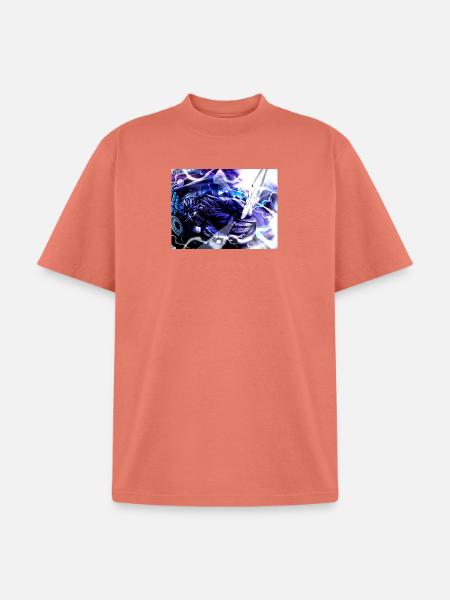 Moonlit Oni Blade - Unisex Garment Dyed T-Shirt - peach