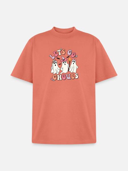 Let's Go Ghosts - Unisex Garment Dyed T-Shirt - peach