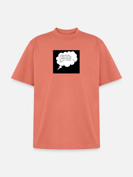 Thought Cloud Love Script - Unisex Garment Dyed T-Shirt - peach