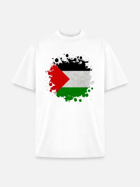 Palestine Blob / Flag Gift - Unisex Garment Dyed T-Shirt - white